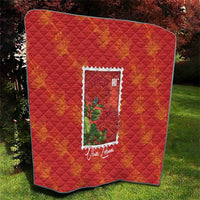 Aloha Hawaii Ohia Lehua Quilt Hawaiian Lei Stylized Stamp LT14 - Polynesian Pride