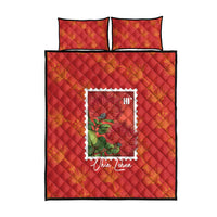 Aloha Hawaii Ohia Lehua Quilt Bed Set Hawaiian Lei Stylized Stamp LT14 - Polynesian Pride
