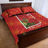 Aloha Hawaii Ohia Lehua Quilt Bed Set Hawaiian Lei Stylized Stamp LT14 - Polynesian Pride