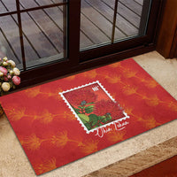 Aloha Hawaii Ohia Lehua Rubber Doormat Hawaiian Lei Stylized Stamp LT14 - Polynesian Pride