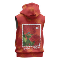 Aloha Hawaii Ohia Lehua Sleeveless Hoodie Hawaiian Lei Stylized Stamp LT14 - Polynesian Pride