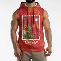 Aloha Hawaii Ohia Lehua Sleeveless Hoodie Hawaiian Lei Stylized Stamp LT14 - Polynesian Pride