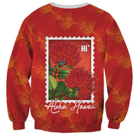 Aloha Hawaii Ohia Lehua Sweatshirt Hawaiian Lei Stylized Stamp LT14 - Polynesian Pride
