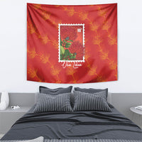 Aloha Hawaii Ohia Lehua Tapestry Hawaiian Lei Stylized Stamp LT14 - Polynesian Pride