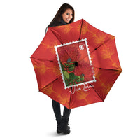 Aloha Hawaii Ohia Lehua Umbrella Hawaiian Lei Stylized Stamp LT14 - Polynesian Pride