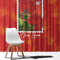 Aloha Hawaii Ohia Lehua Window Curtain Hawaiian Lei Stylized Stamp LT14 - Polynesian Pride