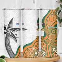 Fiji And Australia Rugby Skinny Tumbler Fijian Palm Tree Mix Aussie Kangaroo