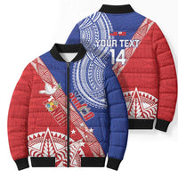 Tonga and Samoa Rugby Custom Bomber Puffer Jacket Ikale Tahi Manu Samoa Together - Polynesian Pride