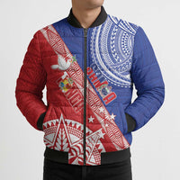 Tonga and Samoa Rugby Custom Bomber Puffer Jacket Ikale Tahi Manu Samoa Together - Polynesian Pride