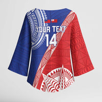 Tonga and Samoa Rugby Custom Kimono Sleeve Blouse Ikale Tahi Manu Samoa Together - Polynesian Pride