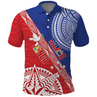 Tonga and Samoa Rugby Custom Polo Shirt Ikale Tahi Manu Samoa Together - Polynesian Pride
