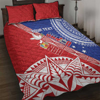 Tonga and Samoa Rugby Custom Quilt Bed Set Ikale Tahi Manu Samoa Together - Polynesian Pride