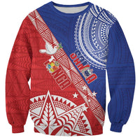 Tonga and Samoa Rugby Custom Sweatshirt Ikale Tahi Manu Samoa Together - Polynesian Pride