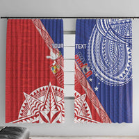 Tonga and Samoa Rugby Custom Window Curtain Ikale Tahi Manu Samoa Together - Polynesian Pride