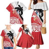 Fiji and Tonga Rugby Custom Family Matching Mermaid Dress and Hawaiian Shirt Flying Fijians Ikale Tahi Together Pacific - Polynesian Pride