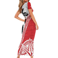 Fiji and Tonga Rugby Custom Family Matching Short Sleeve Bodycon Dress and Hawaiian Shirt Flying Fijians Ikale Tahi Together Pacific - Polynesian Pride
