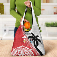 Fiji and Tonga Rugby Custom Grocery Bag Flying Fijians Ikale Tahi Together Pacific - Polynesian Pride