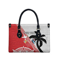 Fiji and Tonga Rugby Custom Leather Bag Flying Fijians Ikale Tahi Together Pacific - Polynesian Pride