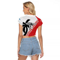 Fiji and Tonga Rugby Custom Raglan Cropped T Shirt Flying Fijians Ikale Tahi Together Pacific - Polynesian Pride