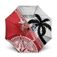 Fiji and Tonga Rugby Custom Umbrella Flying Fijians Ikale Tahi Together Pacific LT14 One Size Folded 11.42 inch Opened Diameter 37.4 inch Red - Polynesian Pride