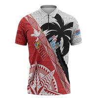 Fiji and Tonga Rugby Custom Zipper Polo Shirt Flying Fijians Ikale Tahi Together Pacific - Polynesian Pride