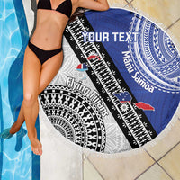 Fiji an Samoa Rugby Custom Beach Blanket Flying Fijians Manu Samoa Together Pacific - Polynesian Pride