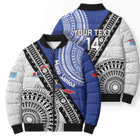 Fiji an Samoa Rugby Custom Bomber Puffer Jacket Flying Fijians Manu Samoa Together Pacific - Polynesian Pride