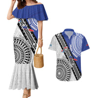 Fiji an Samoa Rugby Custom Couples Matching Mermaid Dress and Hawaiian Shirt Flying Fijians Manu Samoa Together Pacific - Polynesian Pride