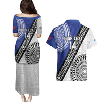 Fiji an Samoa Rugby Custom Couples Matching Puletasi and Hawaiian Shirt Flying Fijians Manu Samoa Together Pacific - Polynesian Pride