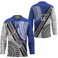 Fiji an Samoa Rugby Custom Hockey Jersey Flying Fijians Manu Samoa Together Pacific LT14 - Polynesian Pride