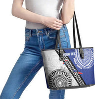 Fiji an Samoa Rugby Custom Leather Tote Bag Flying Fijians Manu Samoa Together Pacific - Polynesian Pride