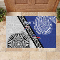 Fiji an Samoa Rugby Custom Rubber Doormat Flying Fijians Manu Samoa Together Pacific - Polynesian Pride