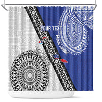 Fiji an Samoa Rugby Custom Shower Curtain Flying Fijians Manu Samoa Together Pacific - Polynesian Pride