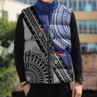 Fiji an Samoa Rugby Custom Sleeveless Puffer Jacket Flying Fijians Manu Samoa Together Pacific - Polynesian Pride