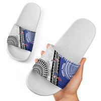 Fiji an Samoa Rugby Custom Slide Sandals Flying Fijians Manu Samoa Together Pacific - Polynesian Pride