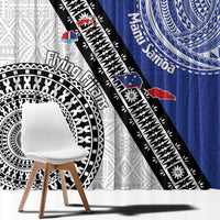 Fiji an Samoa Rugby Custom Window Curtain Flying Fijians Manu Samoa Together Pacific - Polynesian Pride