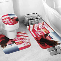 USA and Japan Rugby Custom Bathroom Set Eagles Brave Blossoms Together Pacific - Polynesian Pride