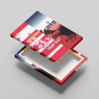 USA and Japan Rugby Custom Canvas Wall Art Eagles Brave Blossoms Together Pacific - Polynesian Pride