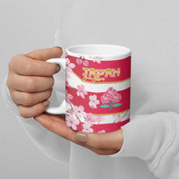 USA and Japan Rugby Ceramic Mug Eagles Brave Blossoms Together Pacific - Polynesian Pride