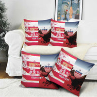 USA and Japan Rugby Custom Pillow Cover Eagles Brave Blossoms Together Pacific - Polynesian Pride