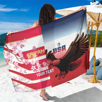 USA and Japan Rugby Custom Sarong Eagles Brave Blossoms Together Pacific - Polynesian Pride