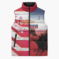 USA and Japan Rugby Custom Sleeveless Puffer Jacket Eagles Brave Blossoms Together Pacific - Polynesian Pride