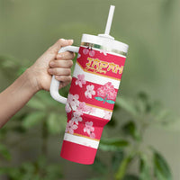 USA and Japan Rugby Tumbler With Handle Eagles Brave Blossoms Together Pacific - Polynesian Pride