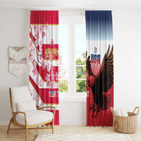 USA and Japan Rugby Custom Window Curtain Eagles Brave Blossoms Together Pacific - Polynesian Pride