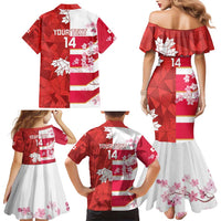 Canada and Japan Rugby Custom Family Matching Mermaid Dress and Hawaiian Shirt Canucks Brave Blossoms Together Pacific - Polynesian Pride