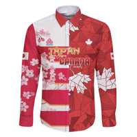Canada and Japan Rugby Custom Family Matching Off Shoulder Maxi Dress and Hawaiian Shirt Canucks Brave Blossoms Together Pacific - Polynesian Pride