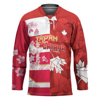 Canada and Japan Rugby Custom Hockey Jersey Canucks Brave Blossoms Together Pacific LT14 Unisex Red - Polynesian Pride