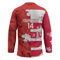 Canada and Japan Rugby Custom Hockey Jersey Canucks Brave Blossoms Together Pacific LT14 - Polynesian Pride