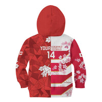 Canada and Japan Rugby Custom Kid Hoodie Canucks Brave Blossoms Together Pacific - Polynesian Pride