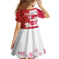 Canada and Japan Rugby Custom Kid Short Sleeve Dress Canucks Brave Blossoms Together Pacific - Polynesian Pride